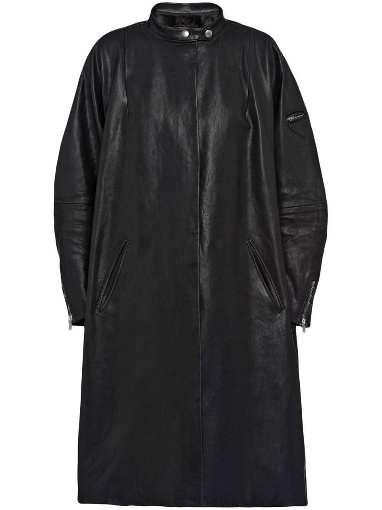 Black Oversized Leather Coat