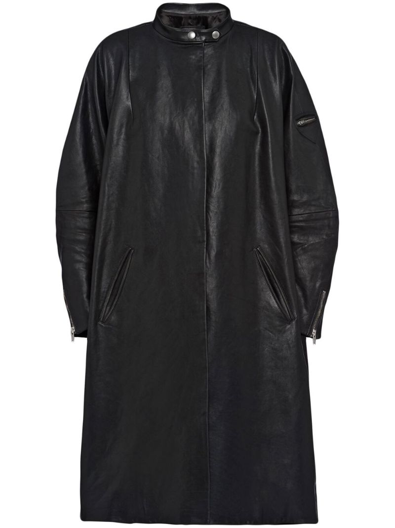 Black Oversized Leather Coat