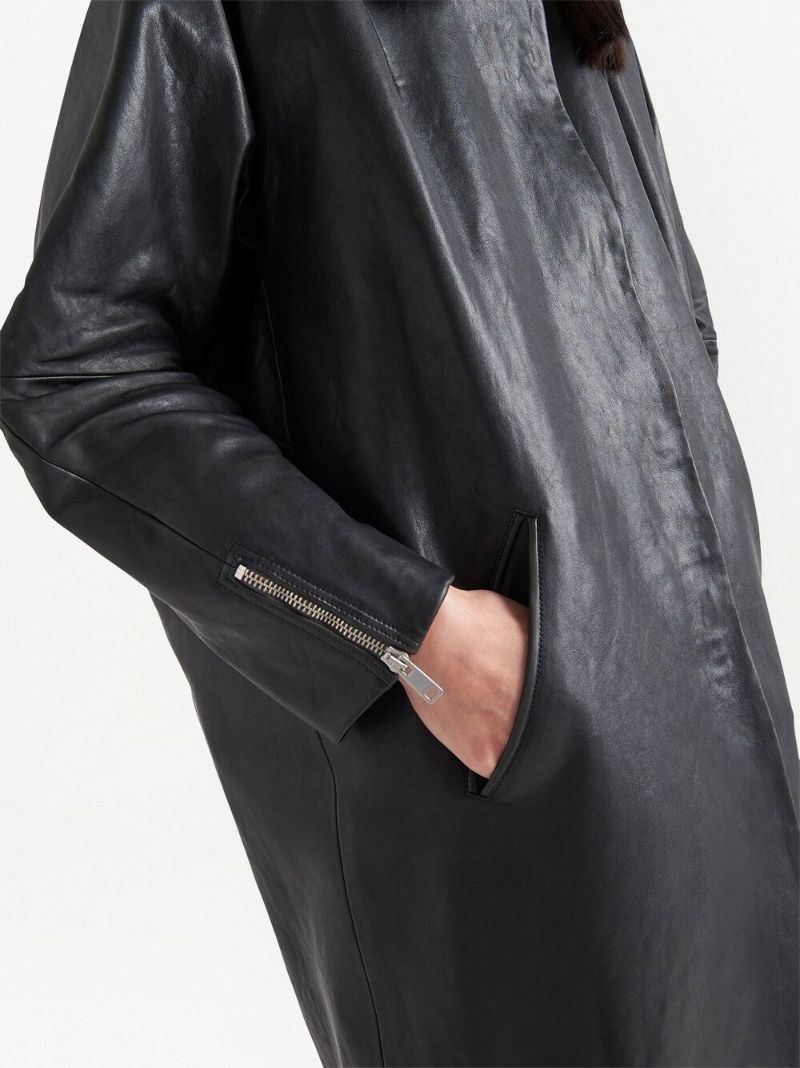 Black Oversized Leather Coat