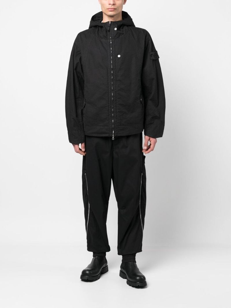 Black Gabardine Track Pants