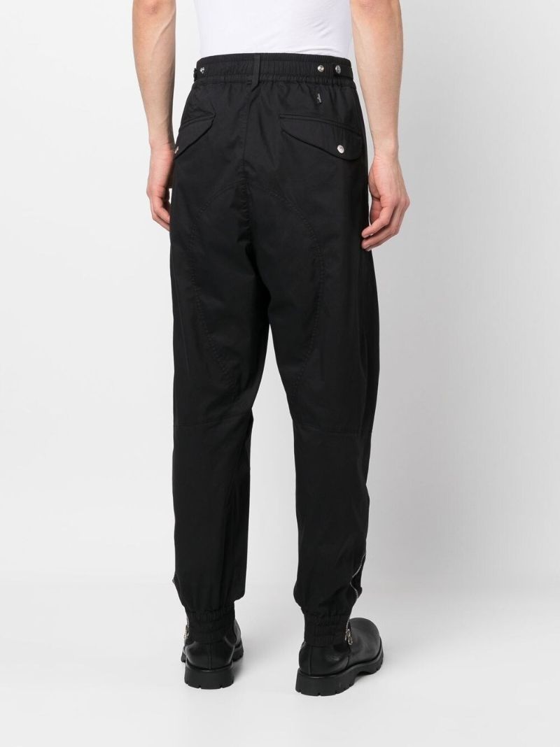 Black Gabardine Track Pants