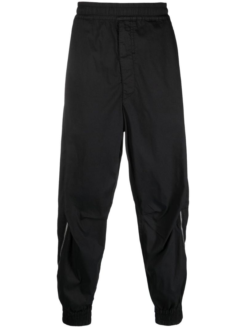 Black Gabardine Track Pants