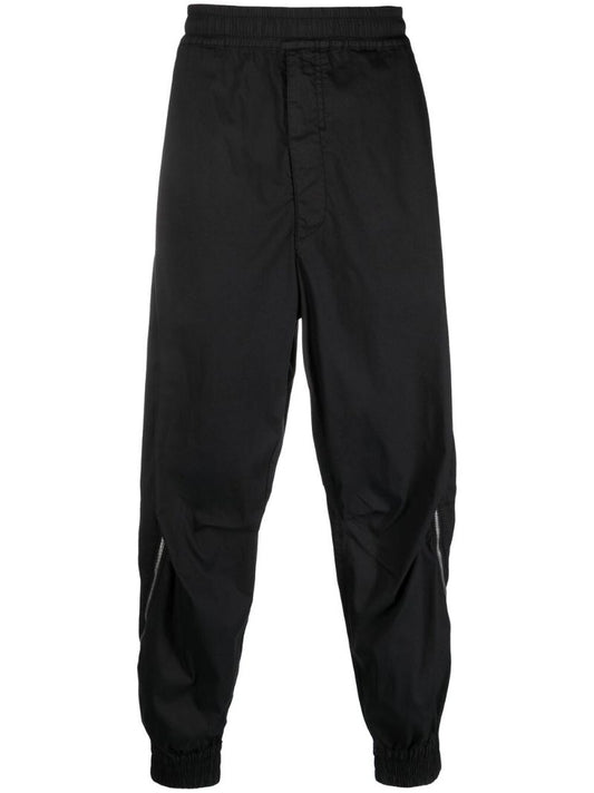 Black Gabardine Track Pants