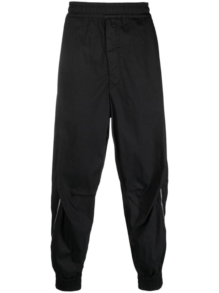 Black Gabardine Track Pants