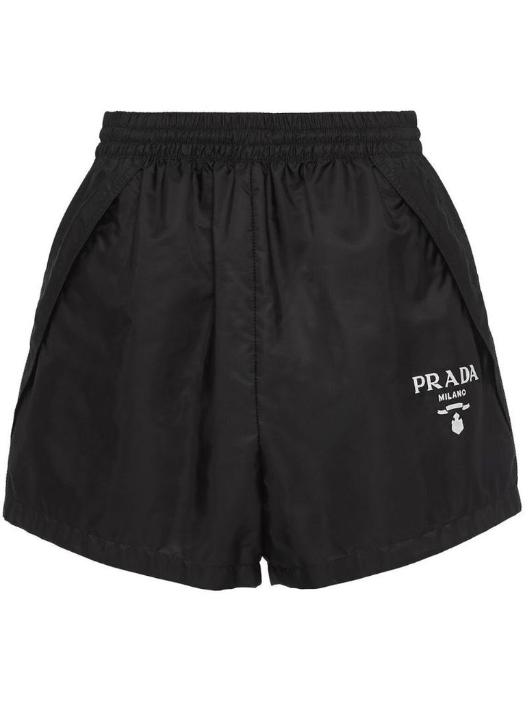 Black Re-nylon Embroidered Shorts