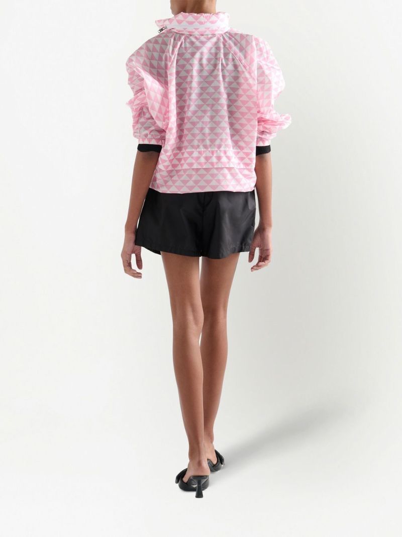 Black Re-nylon Embroidered Shorts