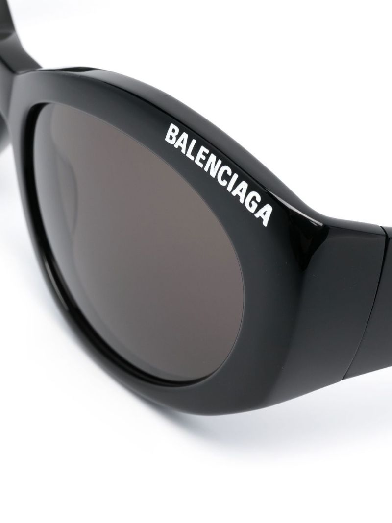 Black Cat Eye Logo Sunglasses