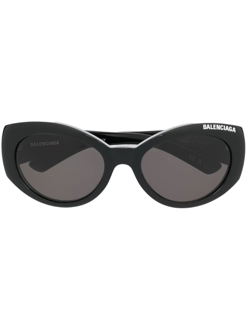 Black Cat Eye Logo Sunglasses