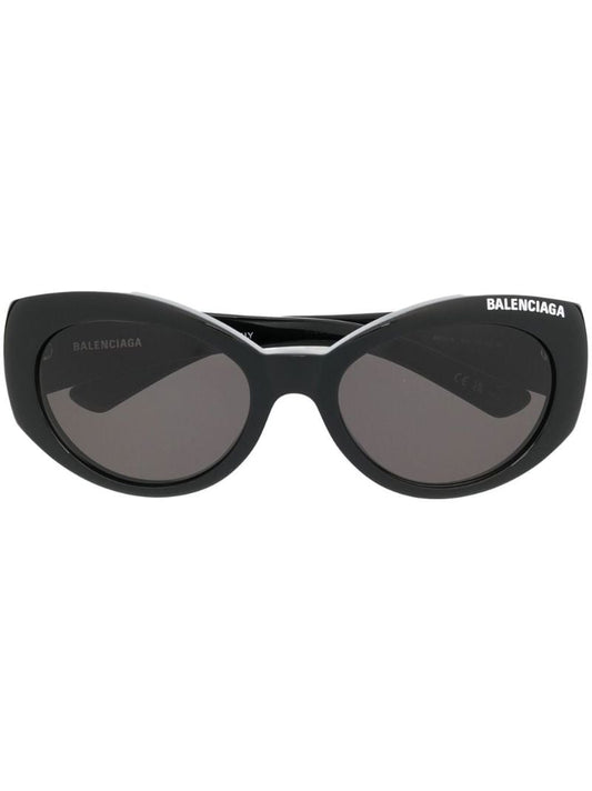 Black Cat Eye Logo Sunglasses