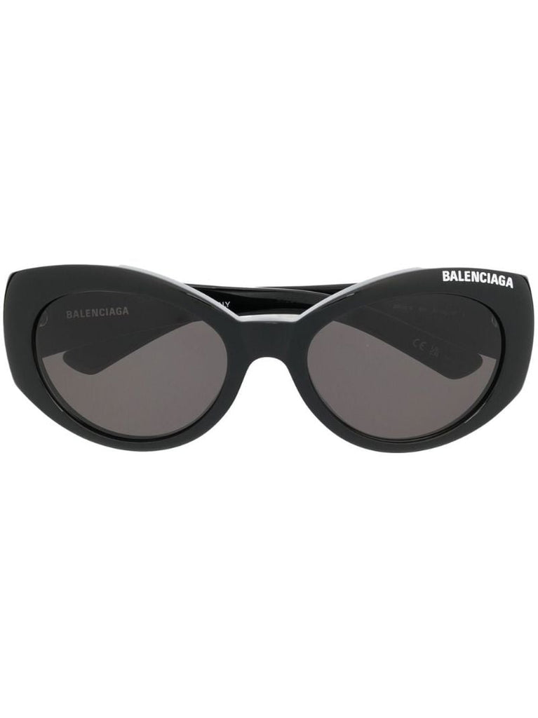 Black Cat Eye Logo Sunglasses