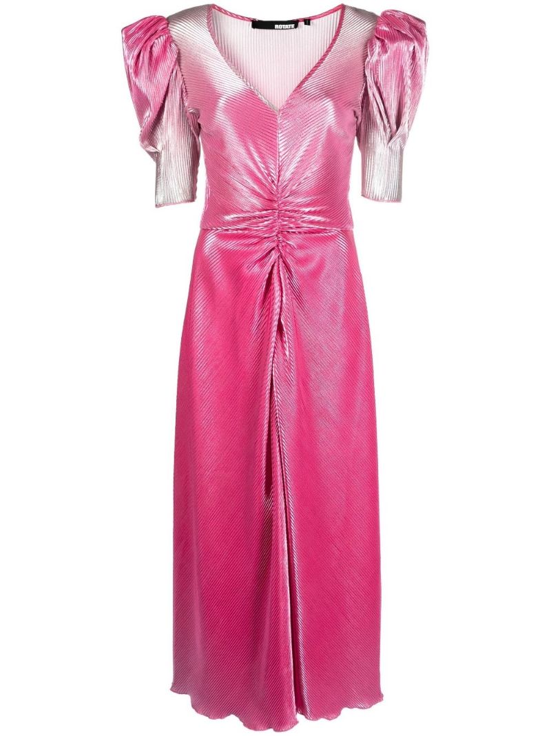 Pink Sierina PlissÃ_x0083_Â© Midi Dress
