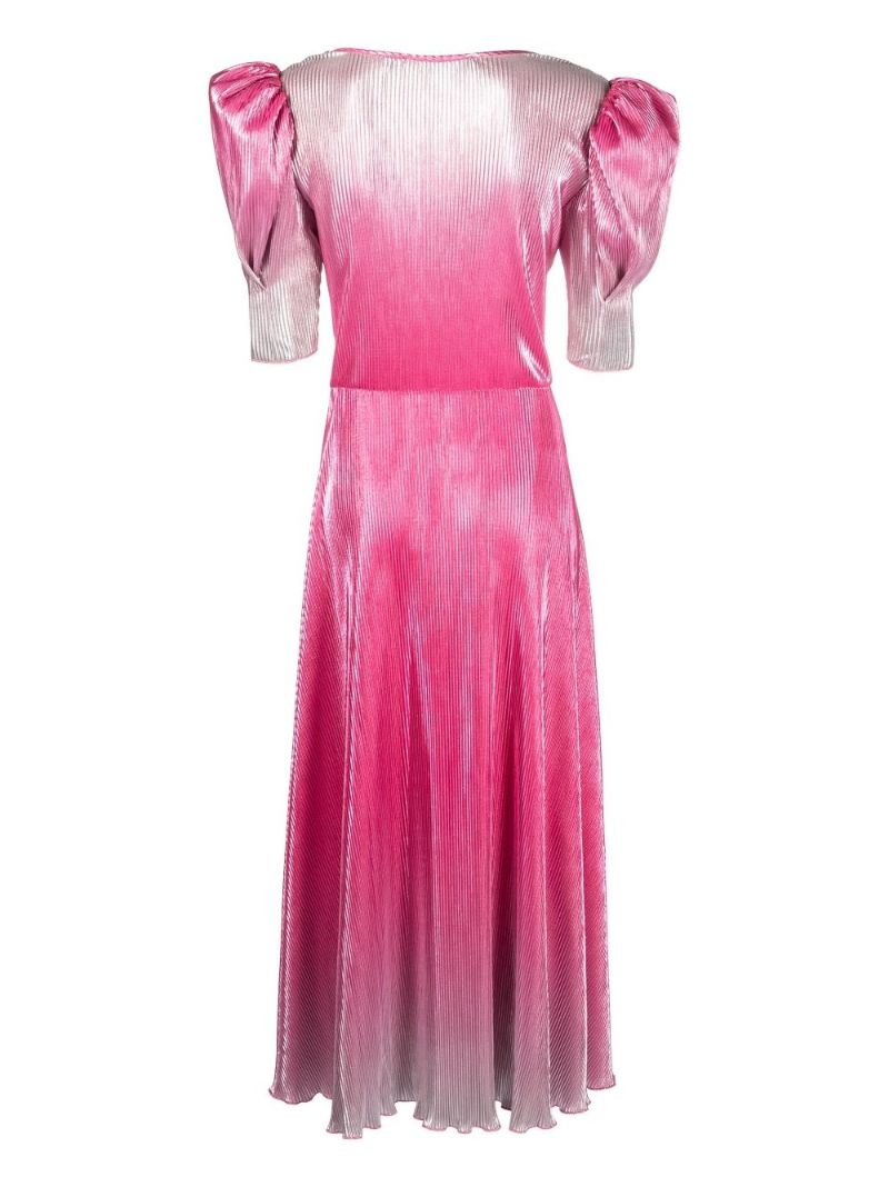 Pink Sierina PlissÃ_x0083_Â© Midi Dress