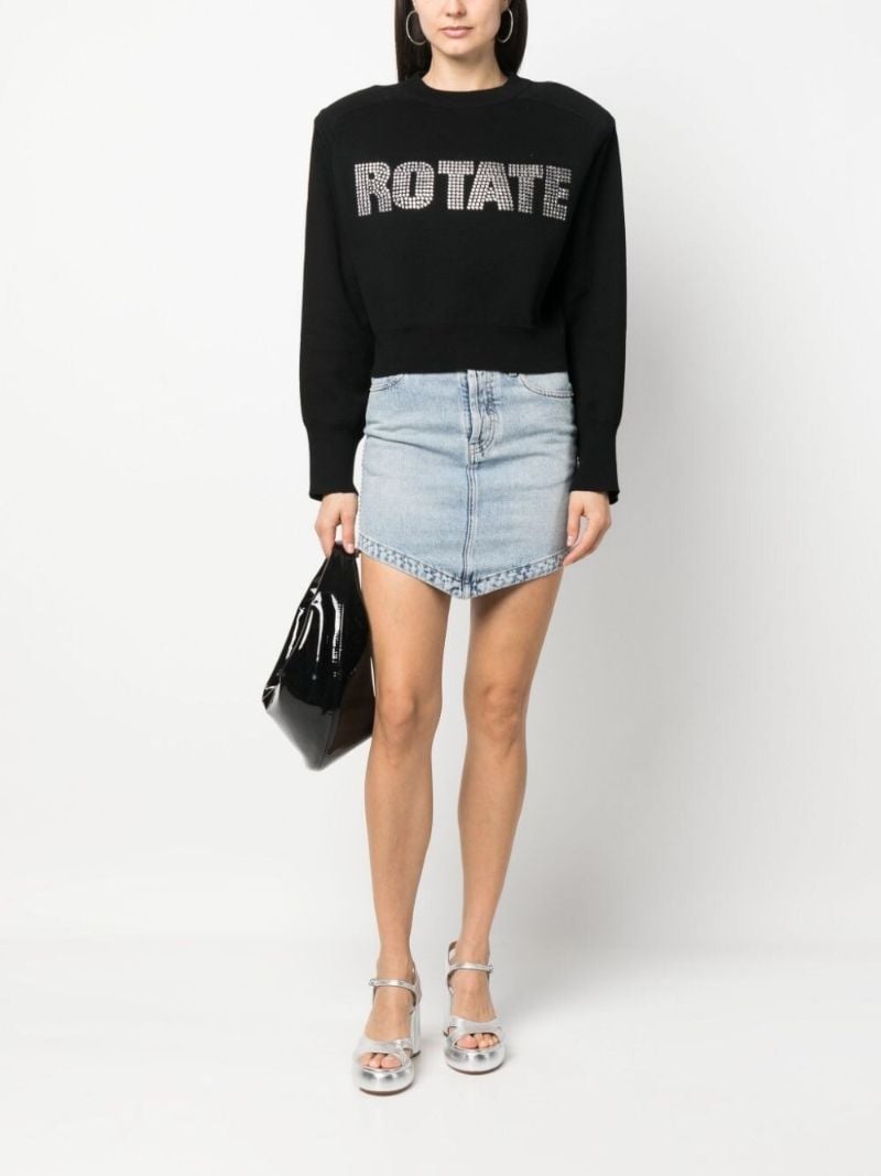 Black Crystal Logo Organic Cotton Sweater