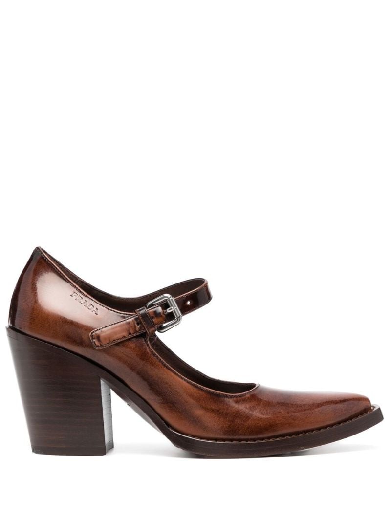 Brown 90 Leather Pumps