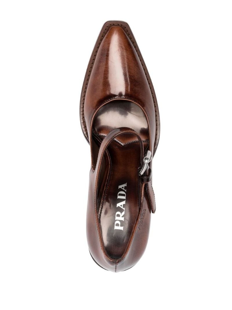 Brown 90 Leather Pumps