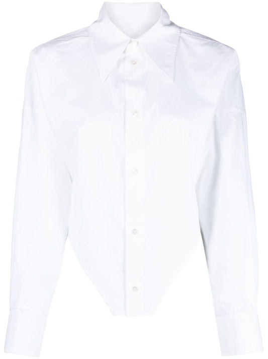 White Asymmetric Cotton Shirt