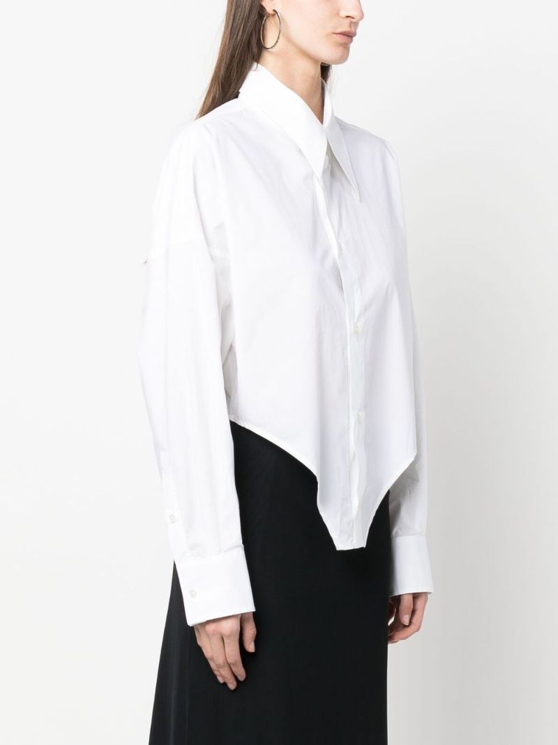 White Asymmetric Cotton Shirt