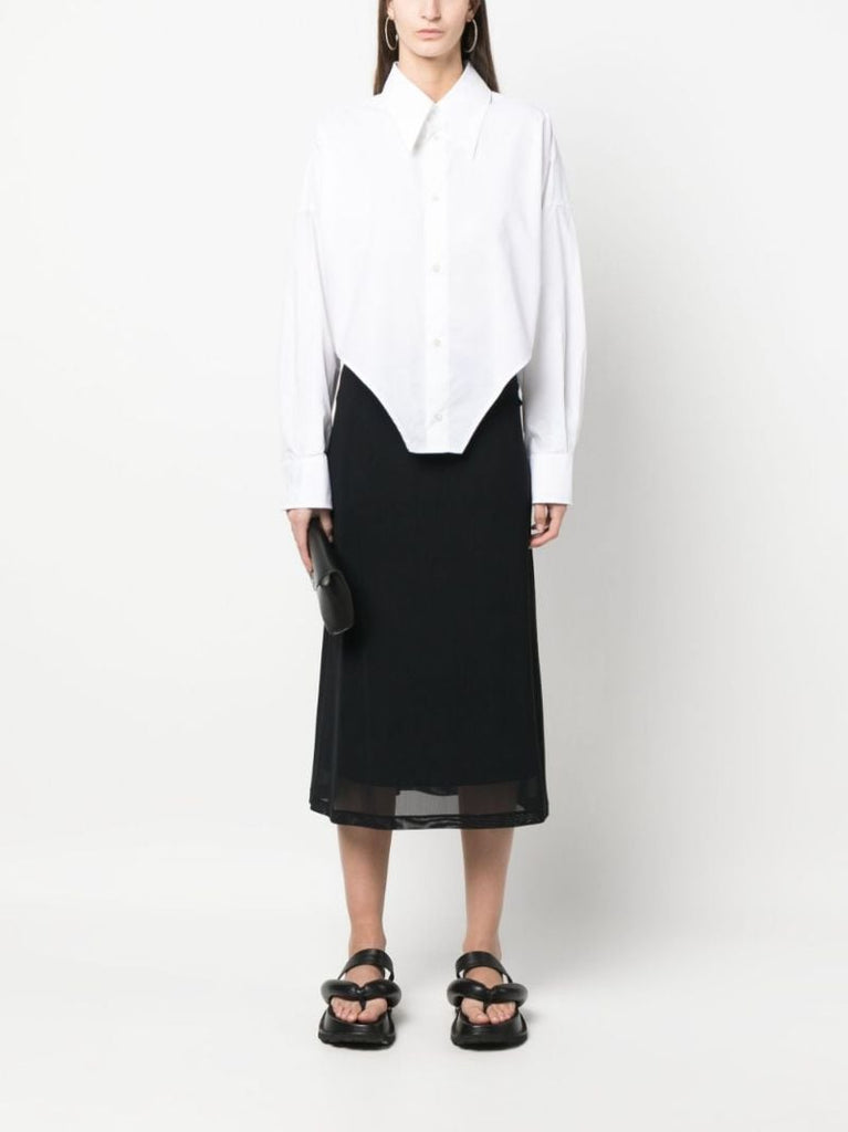 White Asymmetric Cotton Shirt