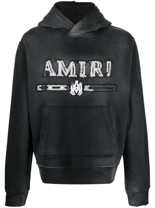 Black Logo AppliquÃ_x0083_Â© Cotton Hoodie