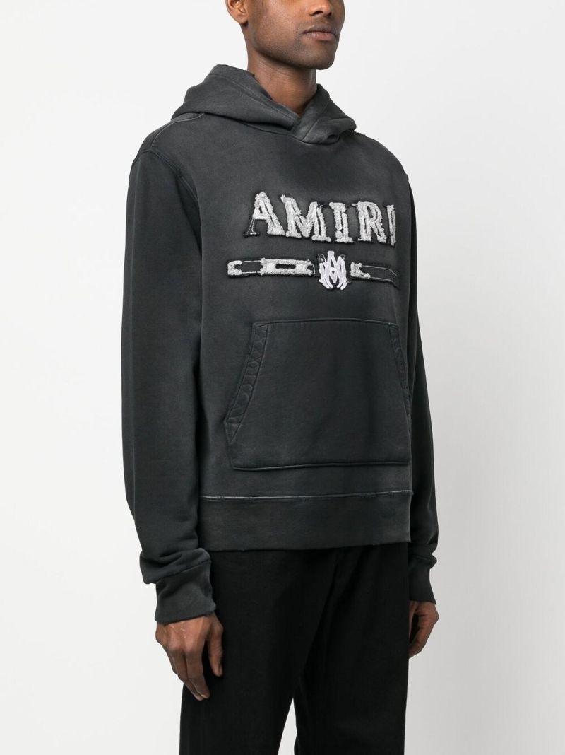 Black Logo AppliquÃ_x0083_Â© Cotton Hoodie