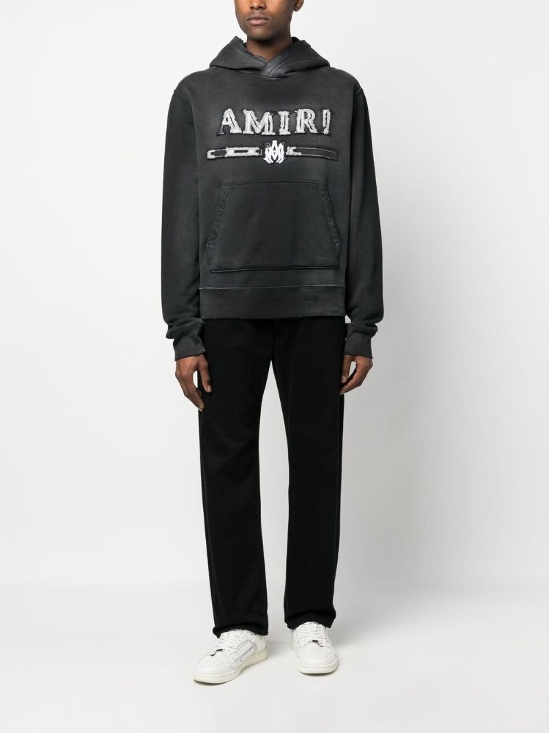 Black Logo AppliquÃ_x0083_Â© Cotton Hoodie