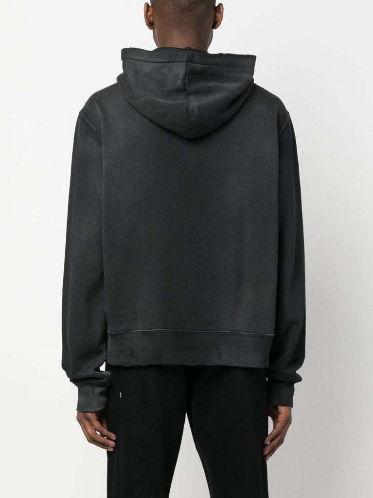 Black Logo AppliquÃ_x0083_Â© Cotton Hoodie