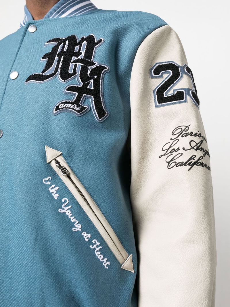 Blue Logo Patch Varsity Jacket