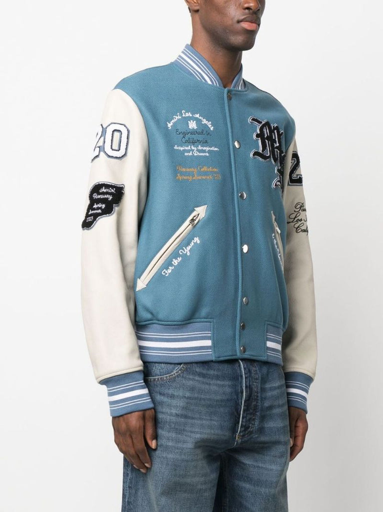 Blue Logo Patch Varsity Jacket