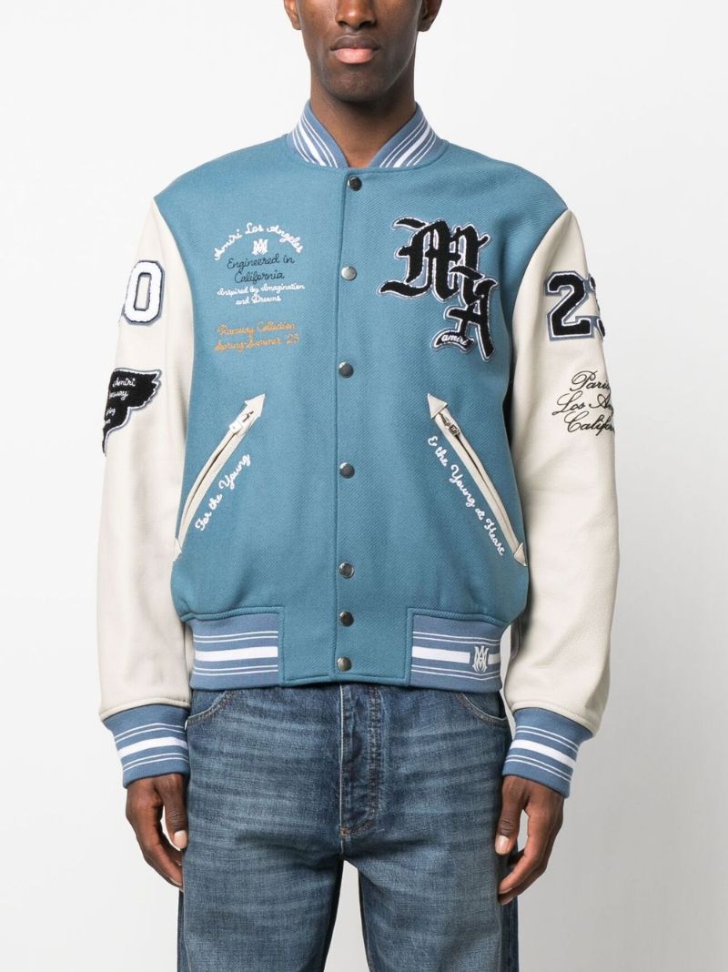 Blue Logo Patch Varsity Jacket