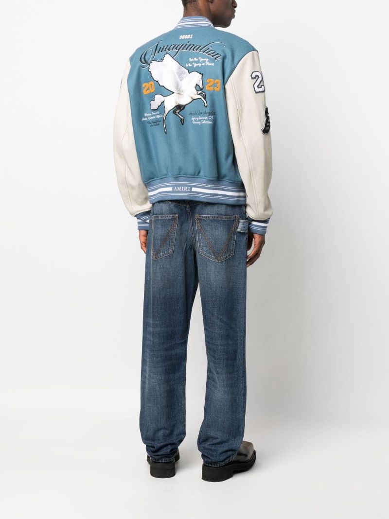 Blue Logo Patch Varsity Jacket