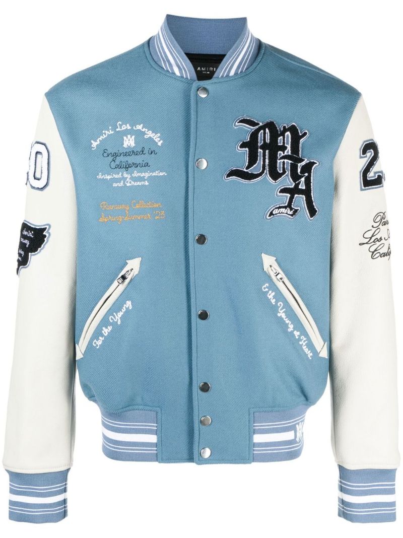 Blue Logo Patch Varsity Jacket