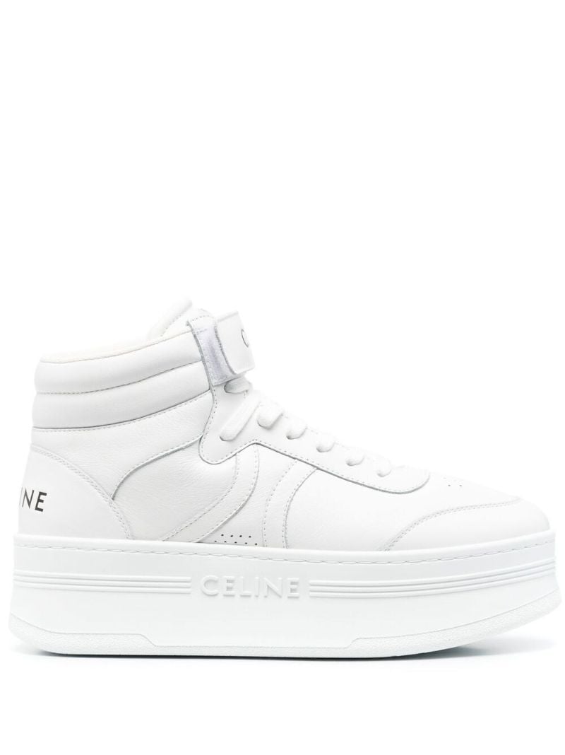 White Mid Block Sneakers