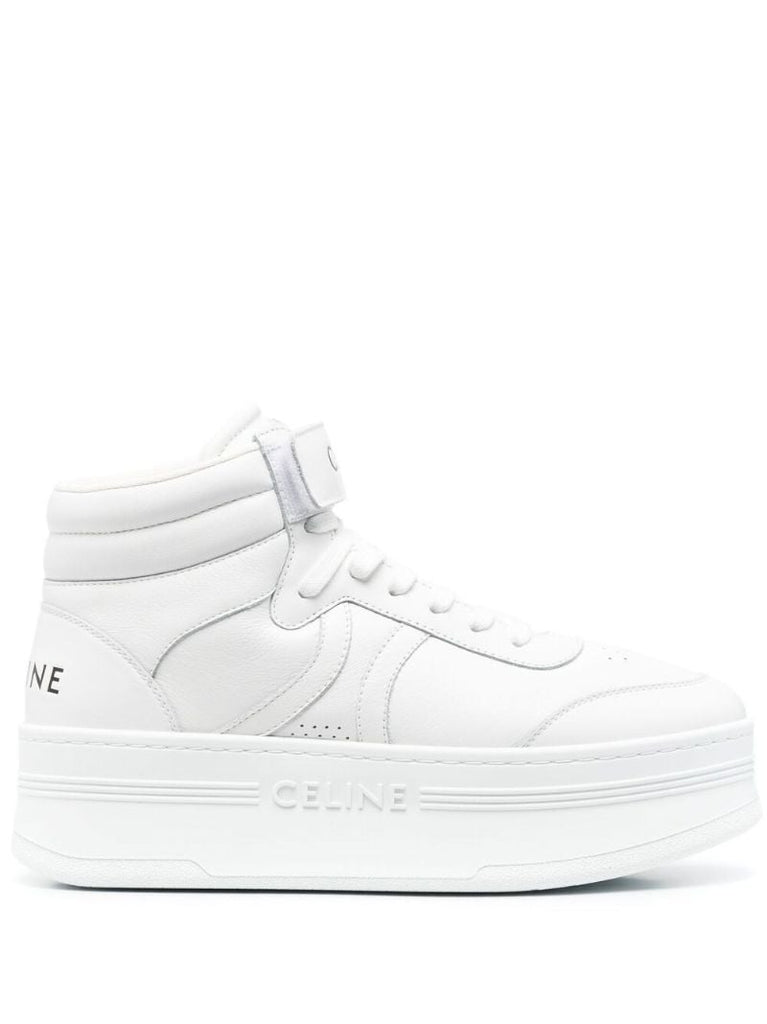 White Mid Block Sneakers