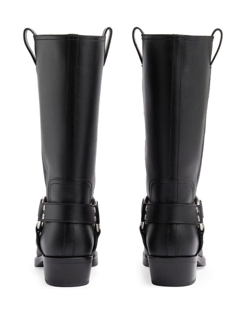 Black Harness Leather Boots