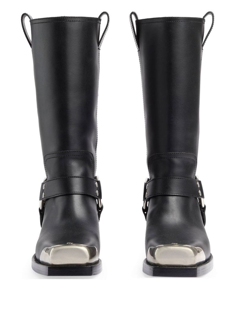 Black Harness Leather Boots