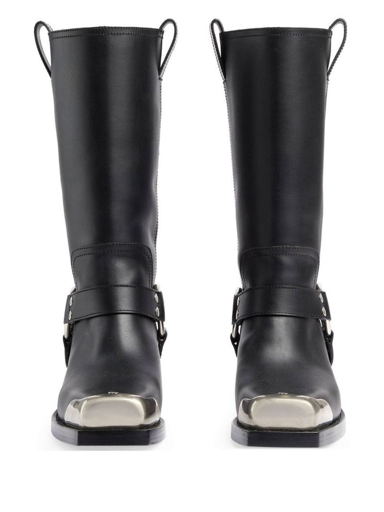 Black Harness Leather Boots