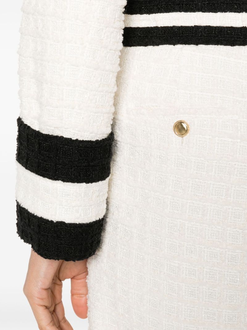 White High-waist Tweed Shorts