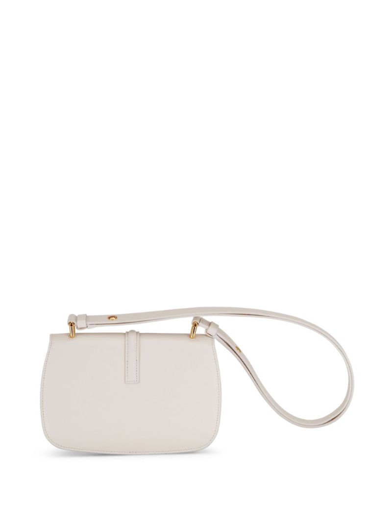 White Palmellato Leather Shoulder Bag