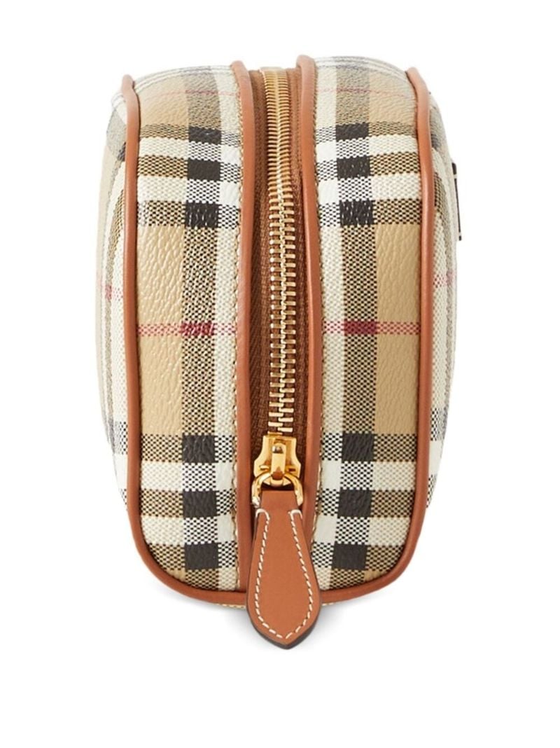 Neutral Small Check Travel Pouch