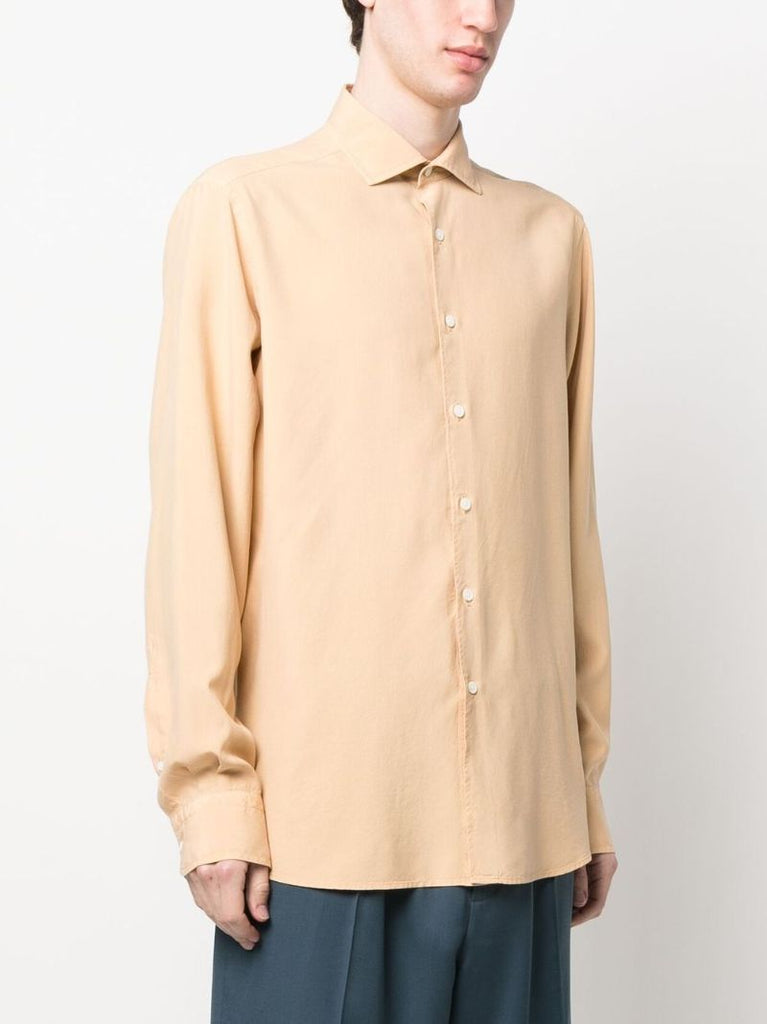 Neutral Long Sleeved Silk Shirt