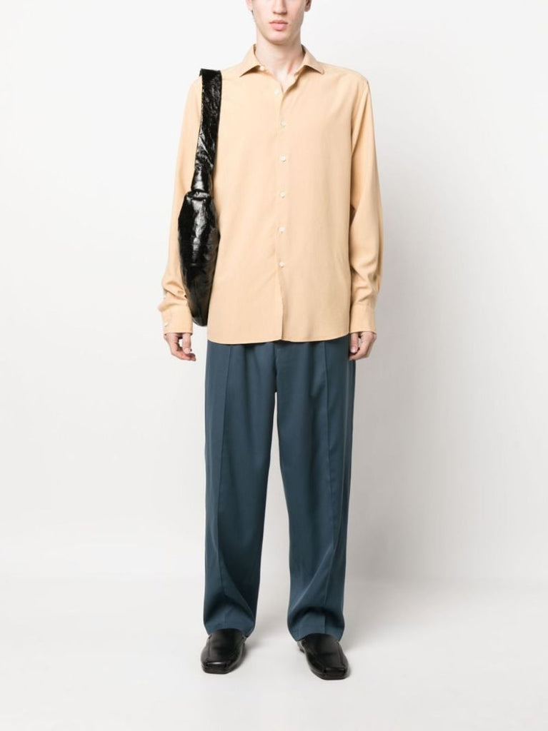 Neutral Long Sleeved Silk Shirt