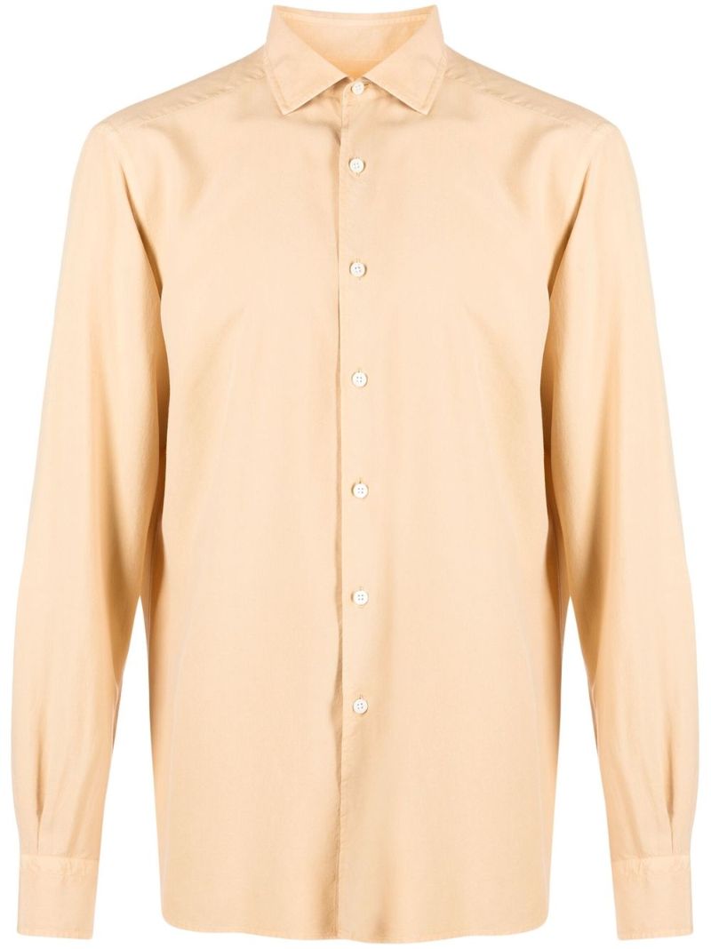 Neutral Long Sleeved Silk Shirt