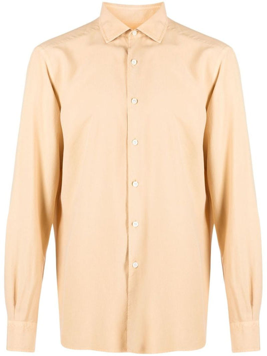 Neutral Long Sleeved Silk Shirt