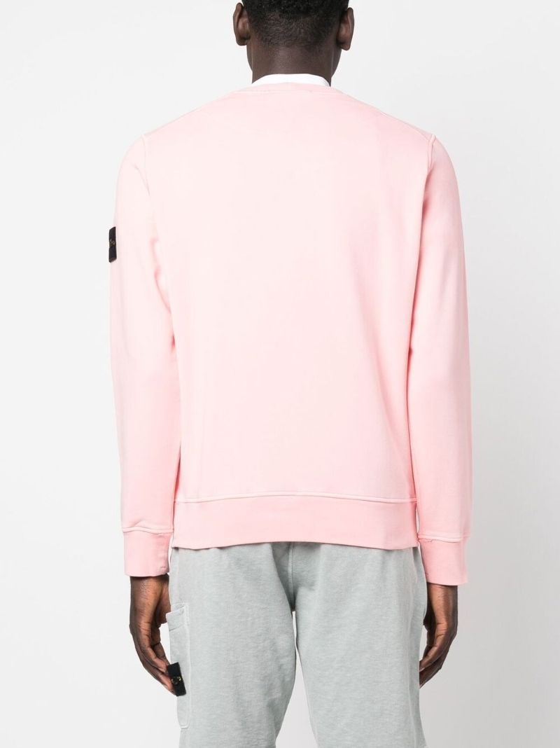 Pink Cotton Compass Patch Sweatshirt