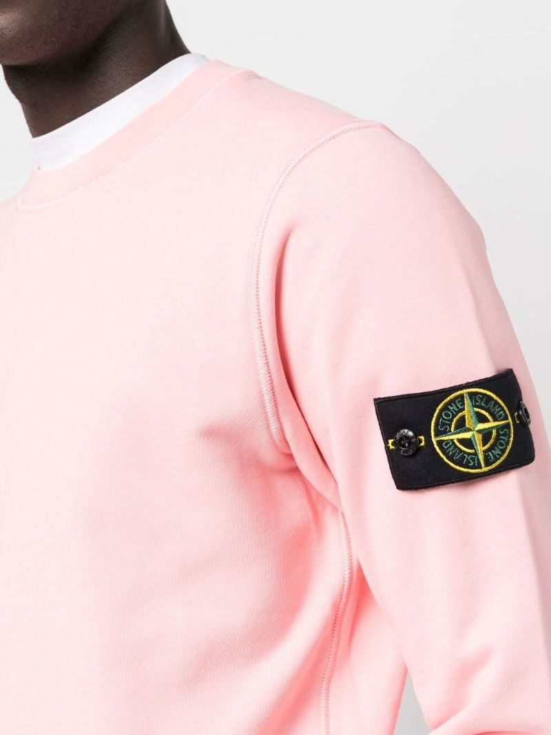 Pink Cotton Compass Patch Sweatshirt