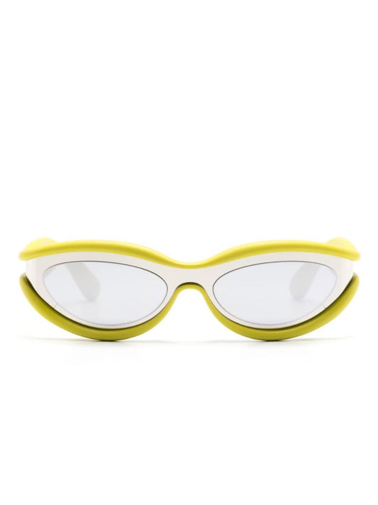Green Mirrored Biker Frame Sunglasses
