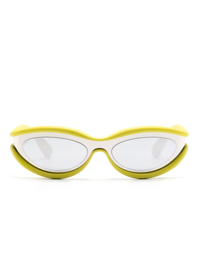 Green Mirrored Biker Frame Sunglasses