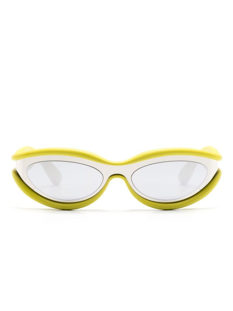 Green Mirrored Biker Frame Sunglasses