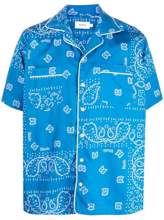 Blue Bandana Print Shirt