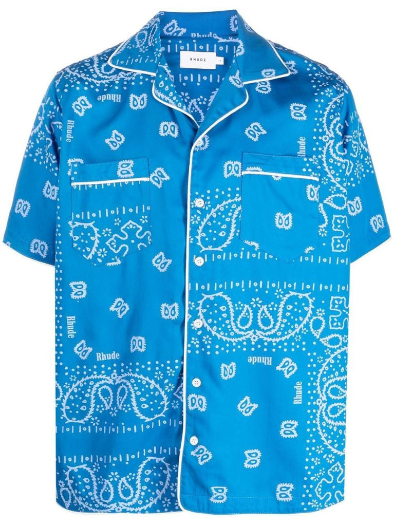 Blue Bandana Print Shirt